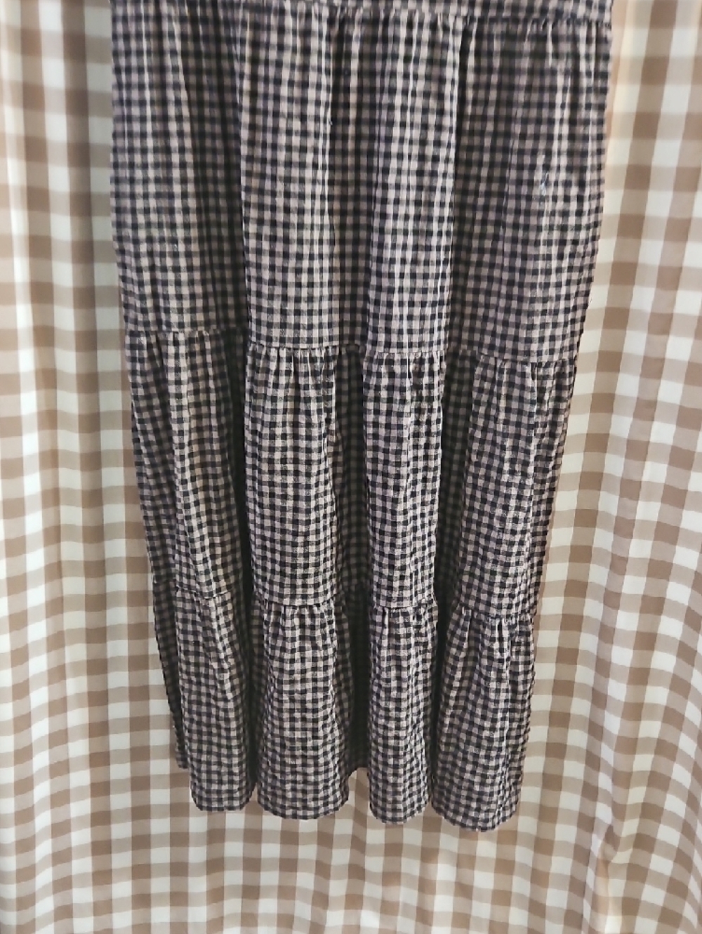 Orange Creek Black and White Gingham Tiered Dress - Picture 4 of 5